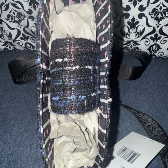 BETSY JOHNSON Luv Crossbody Purse Plaid Heart Shaped Shoulder Bag NWT Tweed Look - Picture 7 of 7